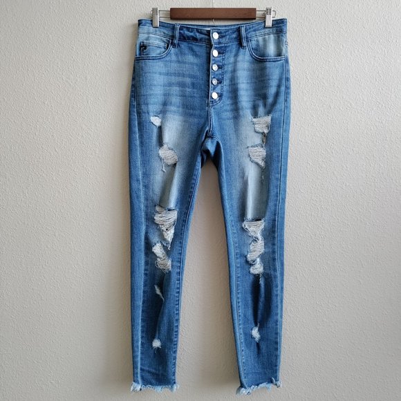 KanCan Denim - KanCan Buttonfly Distressed Jeans Size 9/28